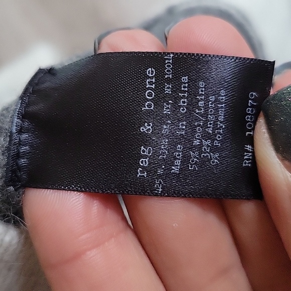 RAG + BONE Size Small Gray Wool Sweater Dress with Contrast Trim - Picture 5 of 8